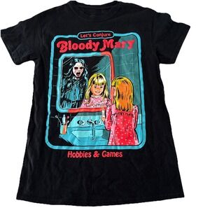 Bloody Mary Creepy Co. Shirt size Small Black Spooky Short Sleeve Graphic Tee
